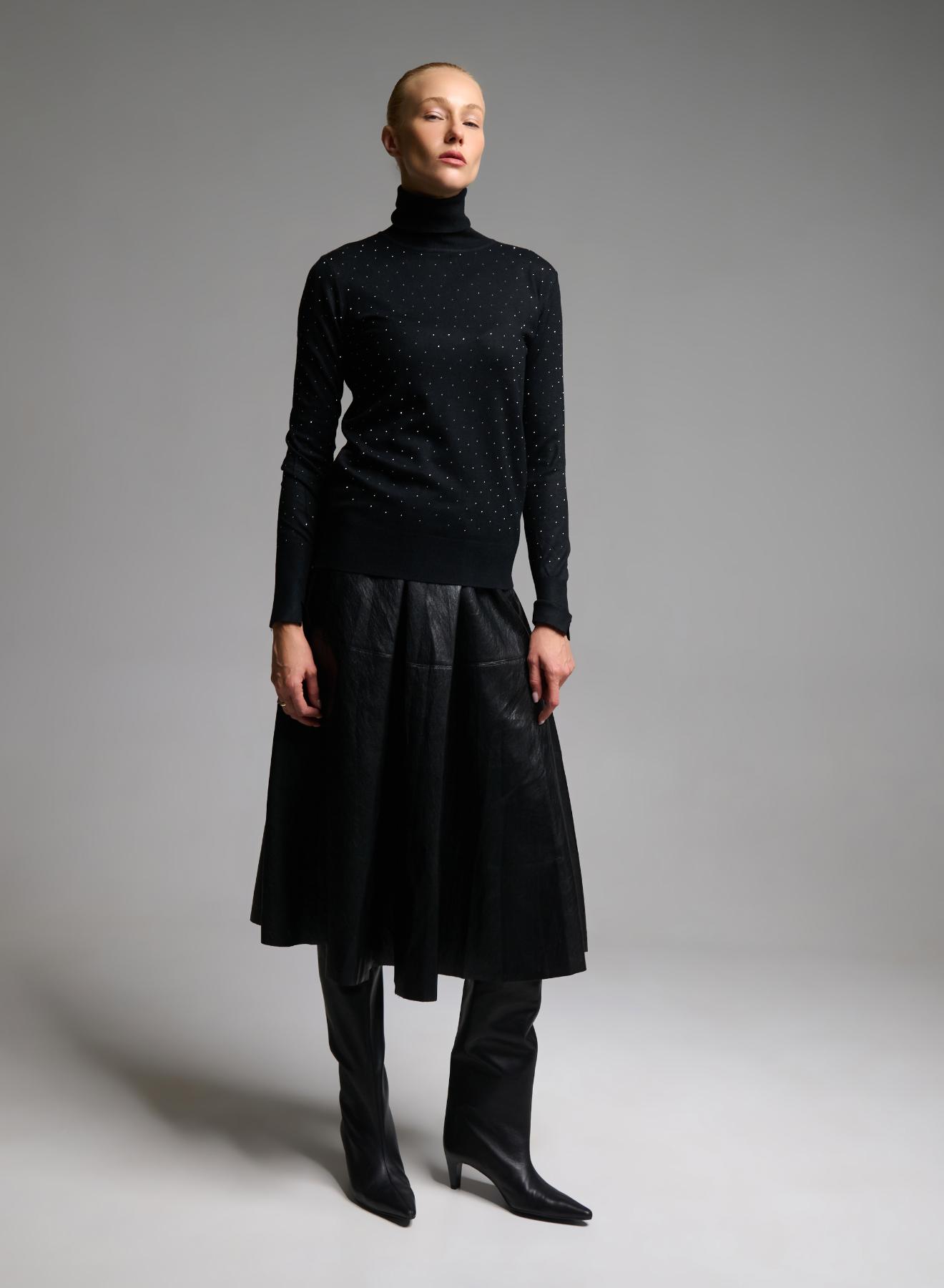 Black eco leather Skirt with elasticated waistband Vicolo - 1