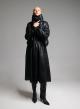 Black eco leather Jacket with eco fur lapel and with elasticated hem M.C.-6