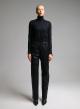 Black eco leather Trousers with elasticated waistband with drawstring "CHARLOTTE" Devotion Twins - 0