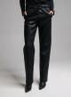 Black eco leather Trousers with elasticated waistband with drawstring "CHARLOTTE" Devotion Twins - 1