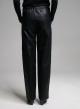 Black eco leather Trousers with elasticated waistband with drawstring "CHARLOTTE" Devotion Twins - 3