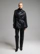 Black double breasted eco leather Jacket with belt MY STAR - 1