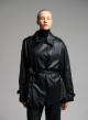 Black double breasted eco leather Jacket with belt MY STAR - 2