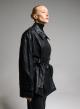 Black double breasted eco leather Jacket with belt MY STAR - 4