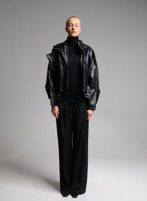 Black eco leather Jacket WLC - 66425