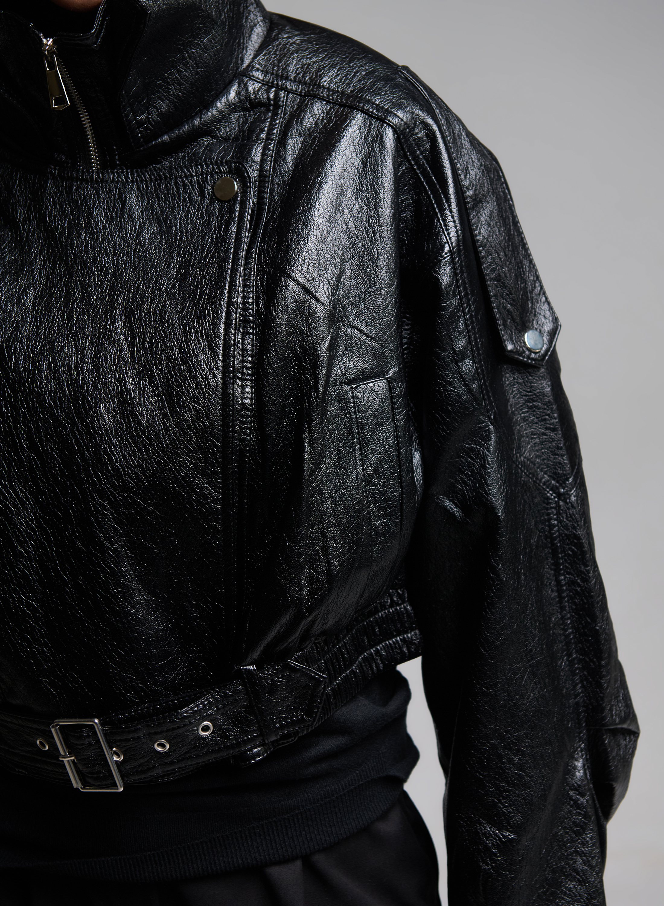 Black eco leather Jacket WLC - 2