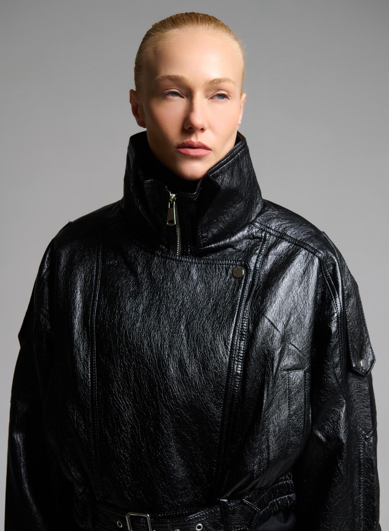 Black eco leather Jacket WLC - 4