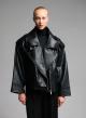 Black eco leather biker Jacket WLC-5
