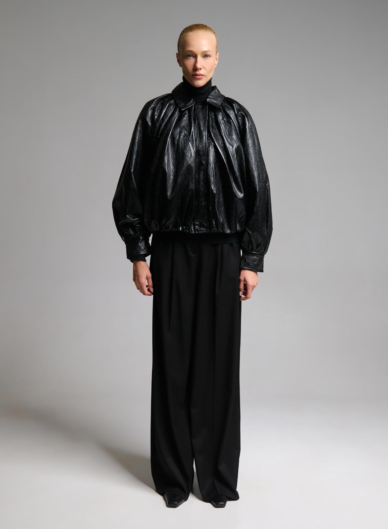 Black eco leather bomber Jacket WLC - 2