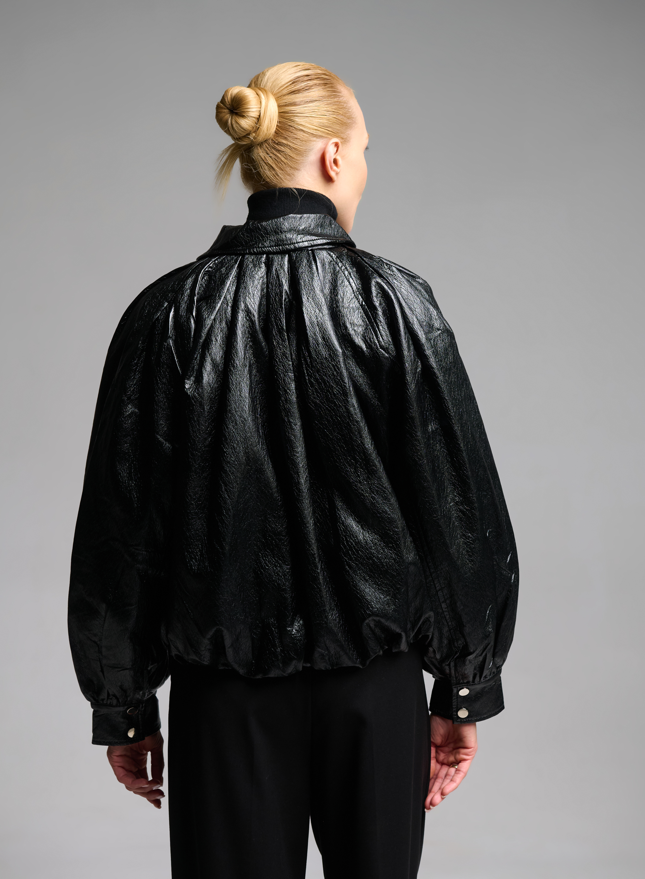 Black eco leather bomber Jacket WLC - 8