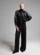 Black eco leather bomber Jacket WLC-9