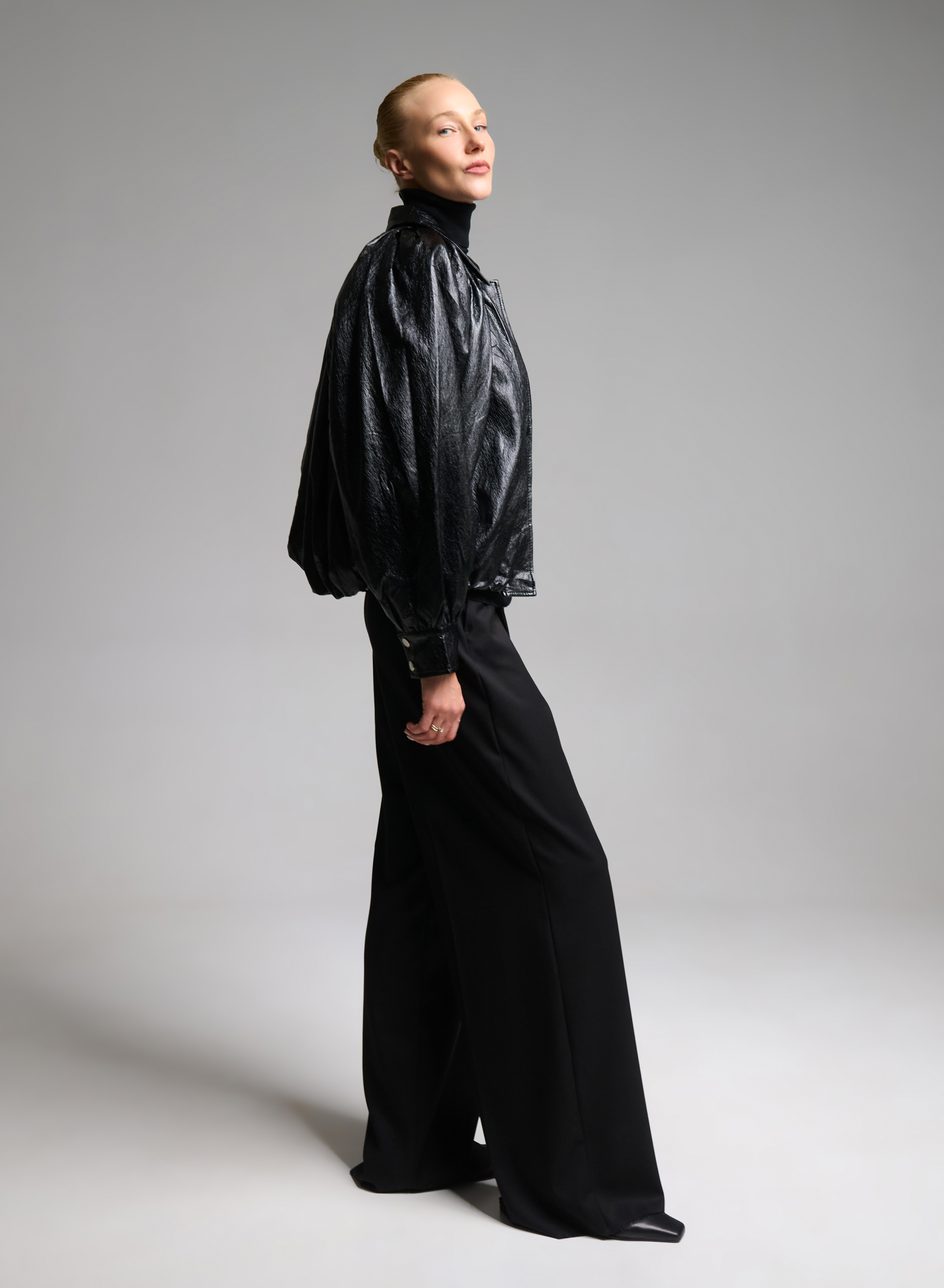 Black eco leather bomber Jacket WLC - 7