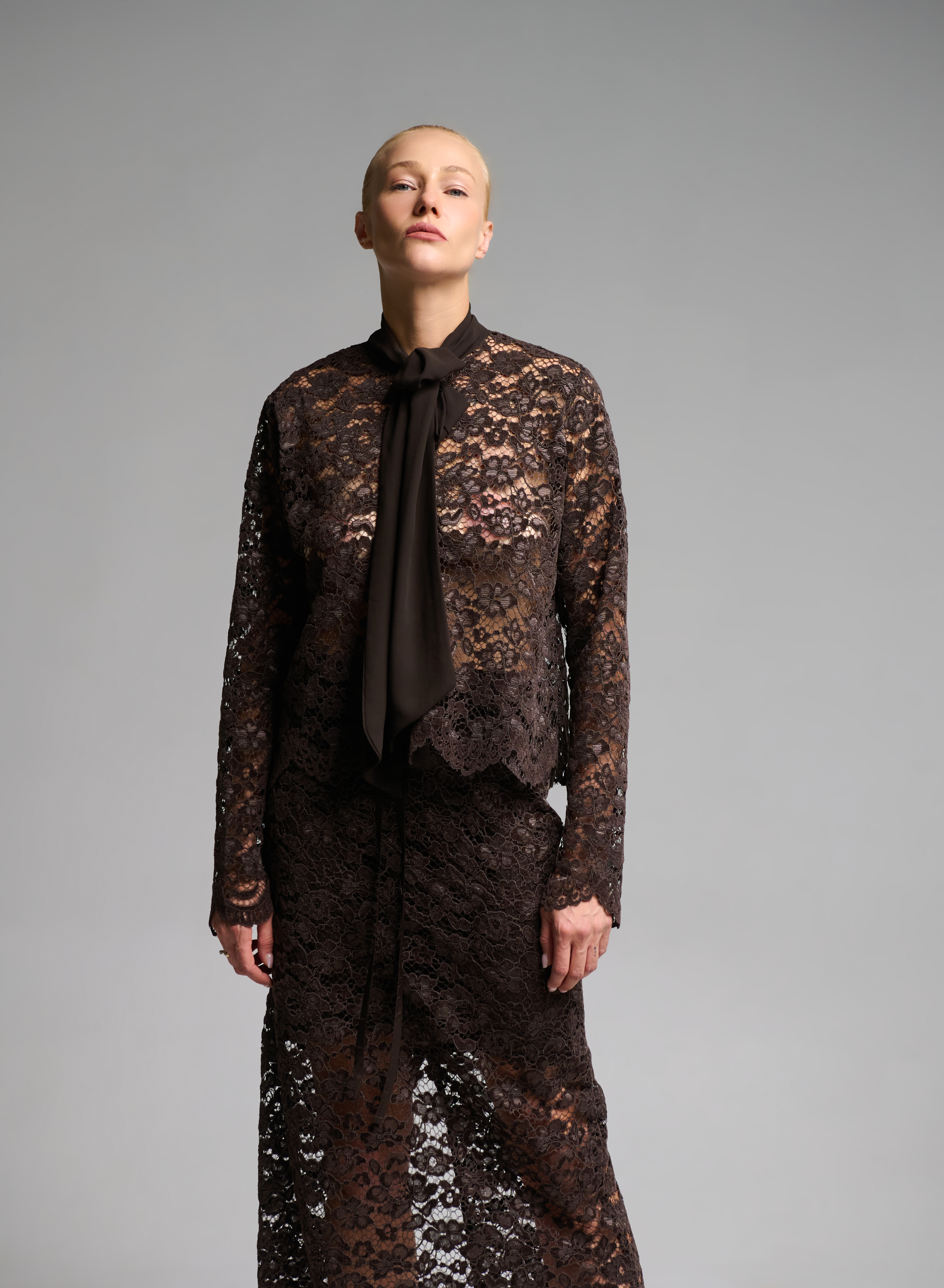 Chocolate lace Shirt "ELYSSE" Devotion Twins - 0