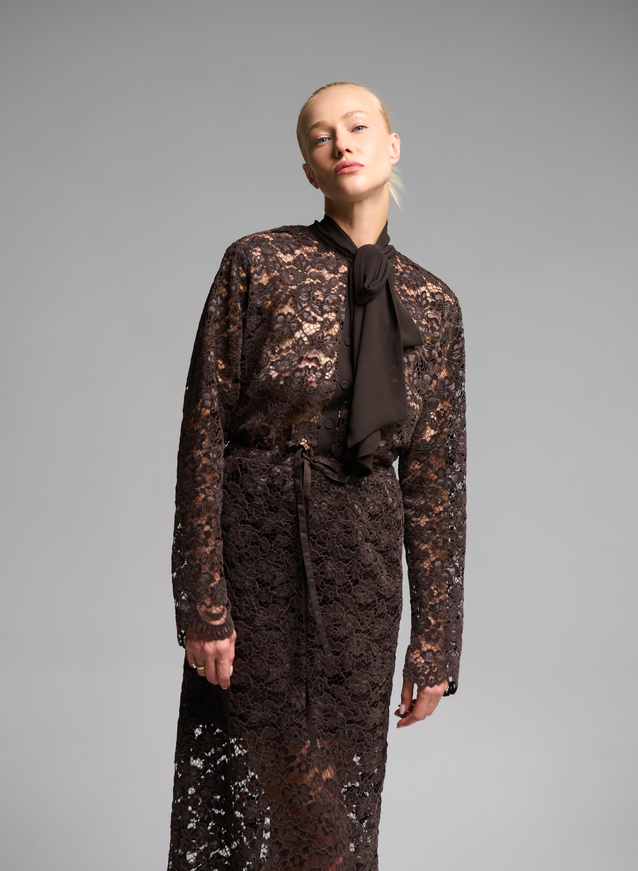 Chocolate lace Shirt "ELYSSE" Devotion Twins - 5