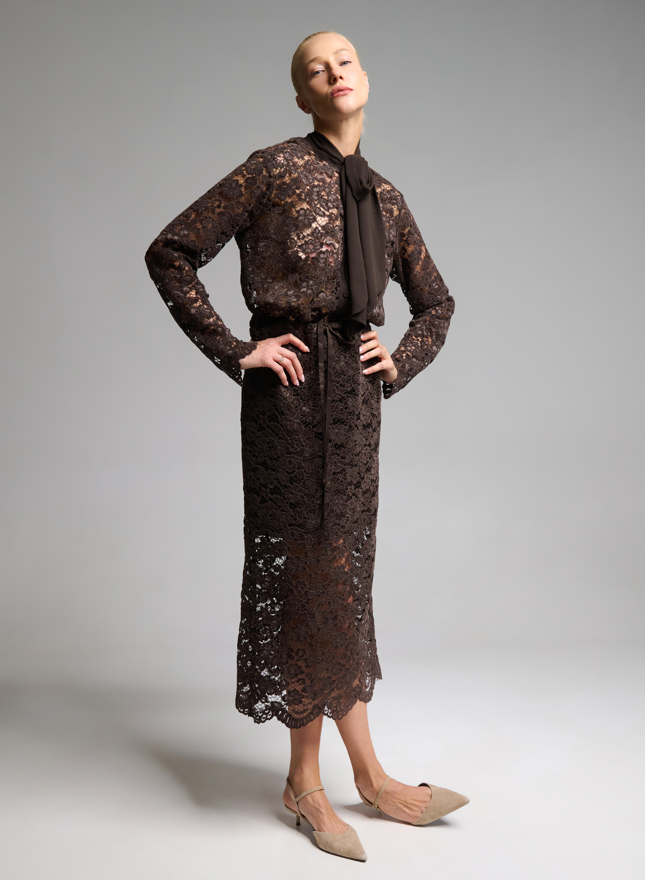 Chocolate lace Shirt "ELYSSE" Devotion Twins - 4