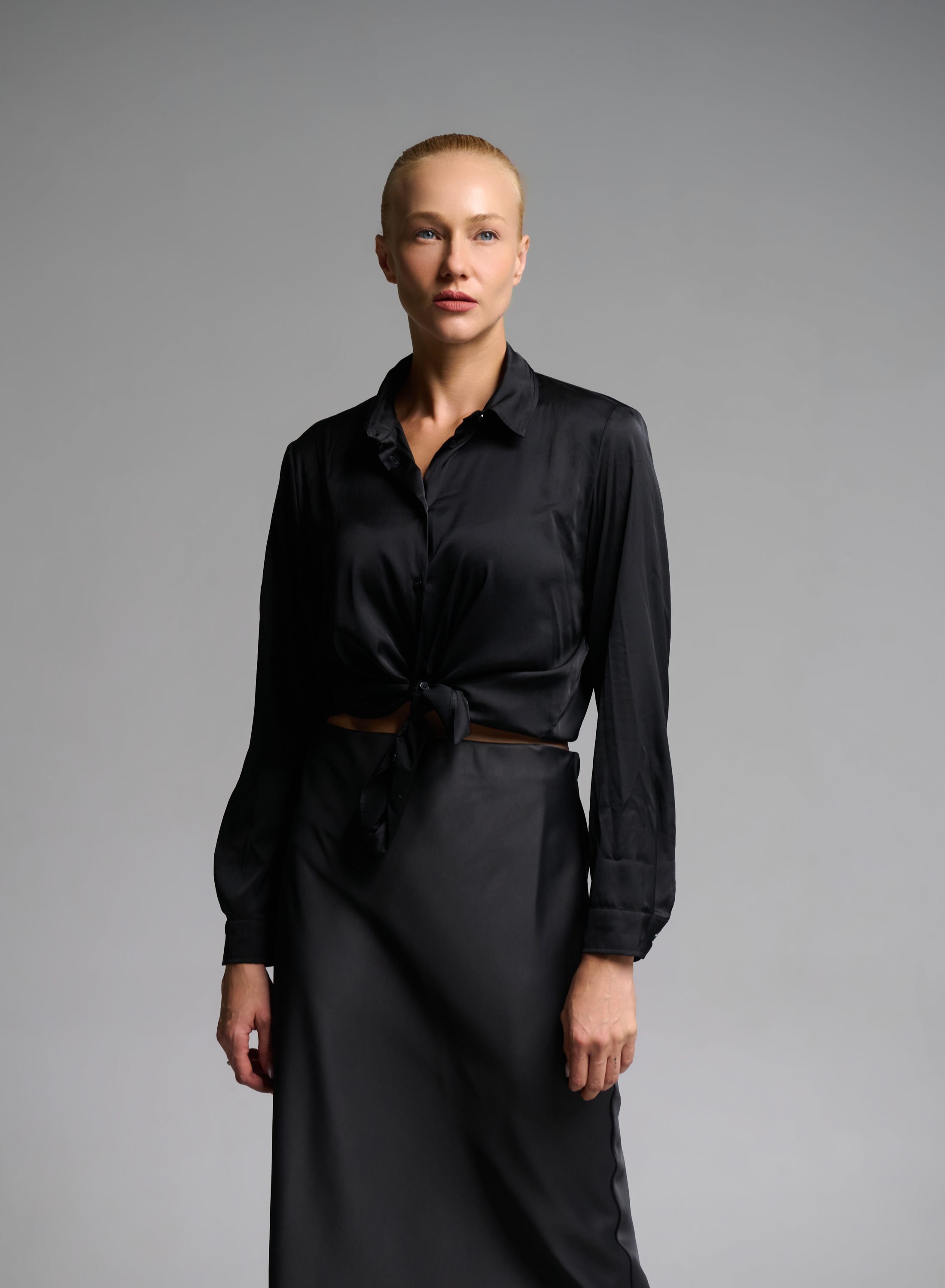 Black satin Shirt Emme Marella - 1