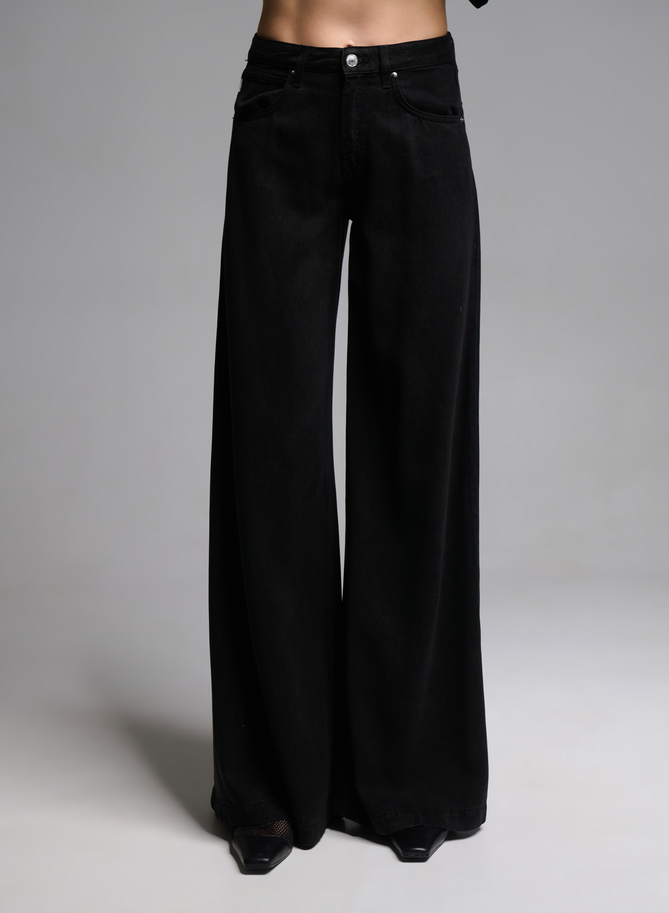 Μαύρο wide legs Madison Παντελόνι Vicolo - 1