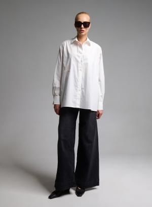 Μαύρο wide leg Παντελόνι Jean  Emme Marella - 67161