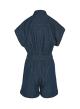 Dark Blue short Denim Jumpsuit with same fabric belt Milla - 1