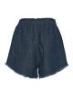 Dark Blue Denim Shorts with frayed finish and elastic waistband Milla - 1