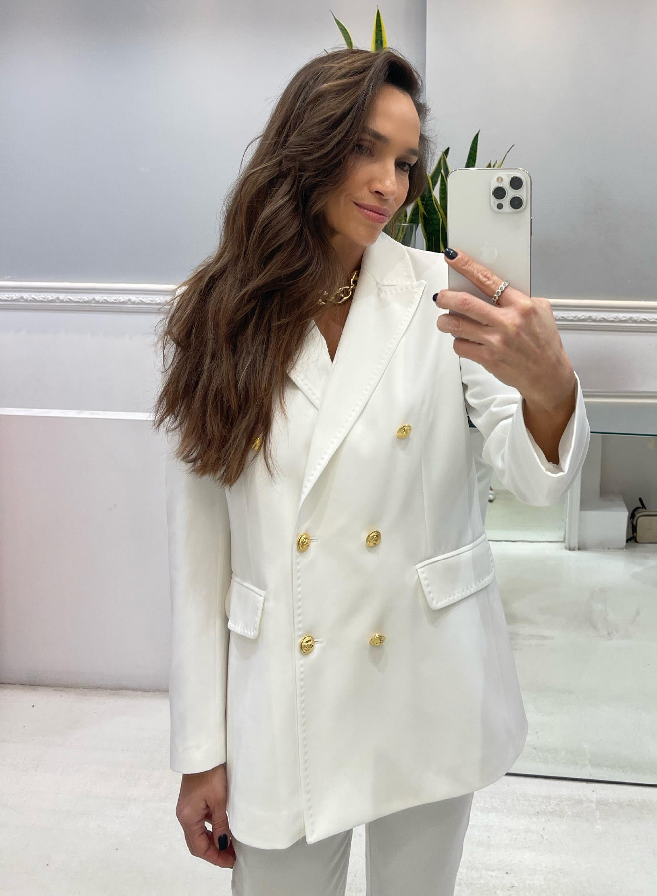 Double breasted blazer with gold buttons - 2