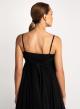Black Dress with asymetrical hem and with thin straps Greek Archaic Kori - 3
