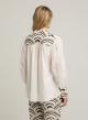 White-Black-Ecru New Triangle Blouse with long sleeves and with V neckline and buttons Greek Archaic Kori - 3