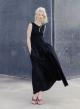 Black sleeveless Dress with two different fabrics Tensione In - 0