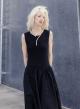 Black sleeveless Dress with two different fabrics Tensione In - 2