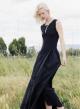Black sleeveless Dress with two different fabrics Tensione In - 4