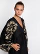 Black-Gold Crete Dress with long bell sleeves and with V neckline Greek Archaic Kori - 1