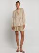 Beige-Gold Cross Blouse with long sleeves Greek Archaic Kori - 3