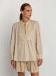 Beige-Gold Cross Blouse with long sleeves Greek Archaic Kori - 0