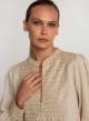 Beige-Gold Cross Blouse with long sleeves Greek Archaic Kori - 1