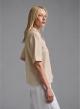 Beige Blouse with short sleeves, V neckline and with lapel collar Emme Marella - 2