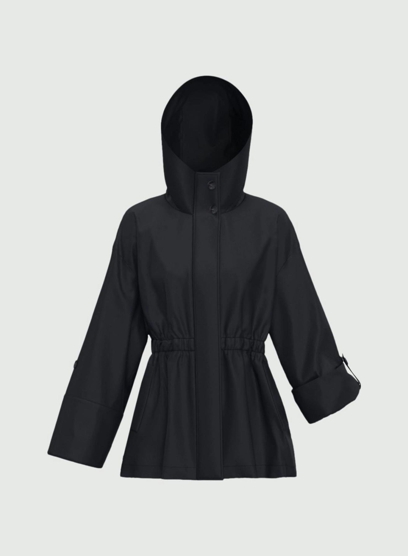 Navy Blue raicoat Jacket with hood Emme Marella - 5