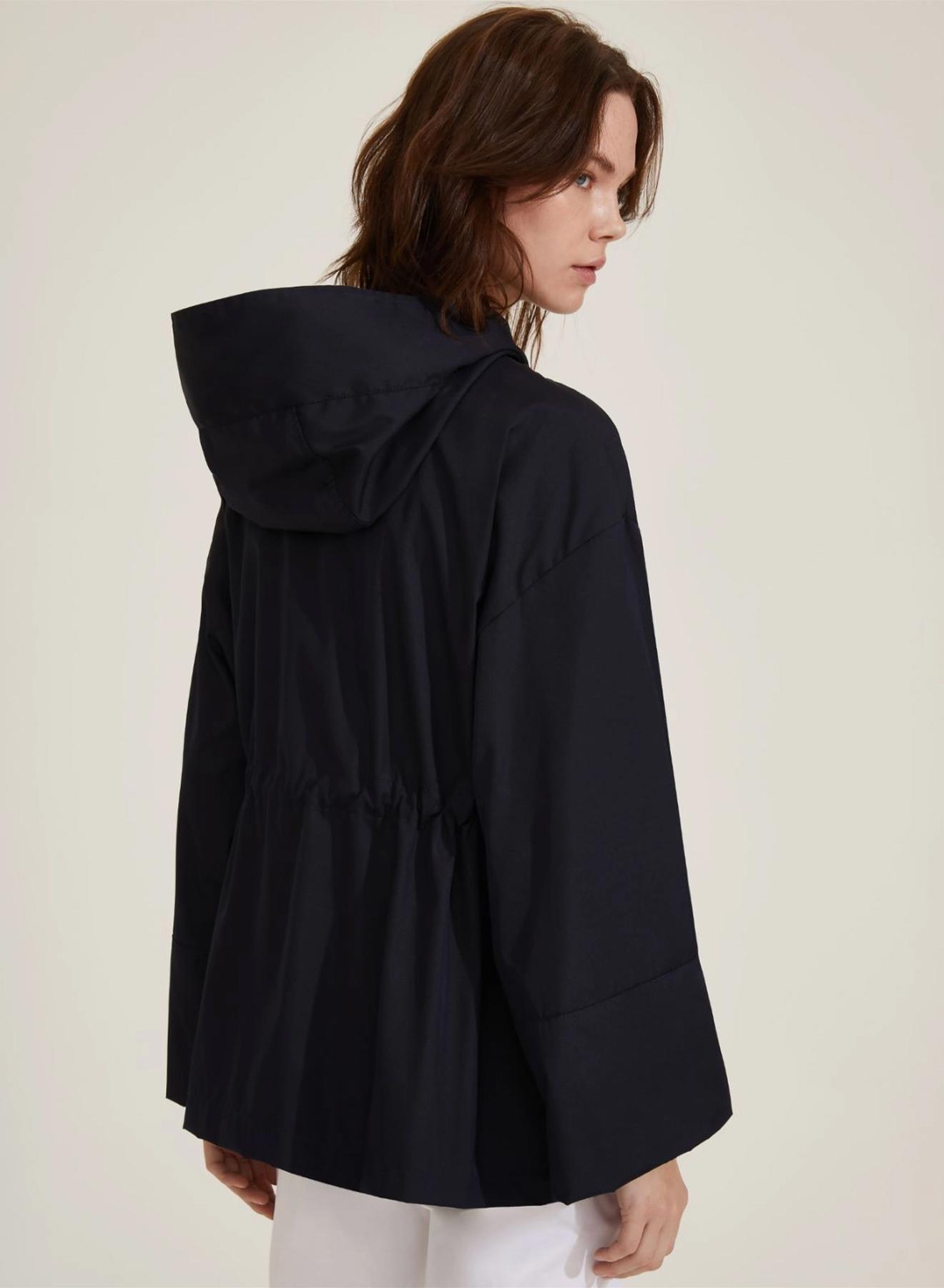 Navy Blue raicoat Jacket with hood Emme Marella - 2