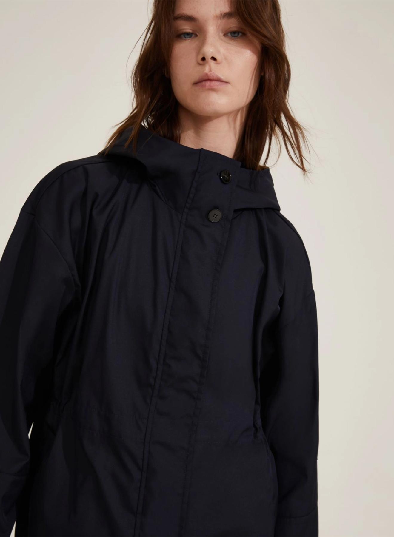 Navy Blue raicoat Jacket with hood Emme Marella - 4