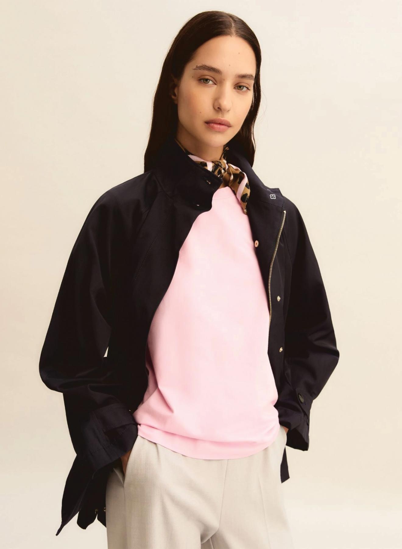 Navy Blue water-repellent gabardine Raincoat Emme Marella - 1