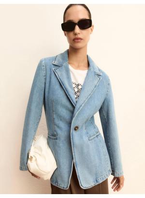 Blue single buttoned Denim Jacket Emme Marella - 56789