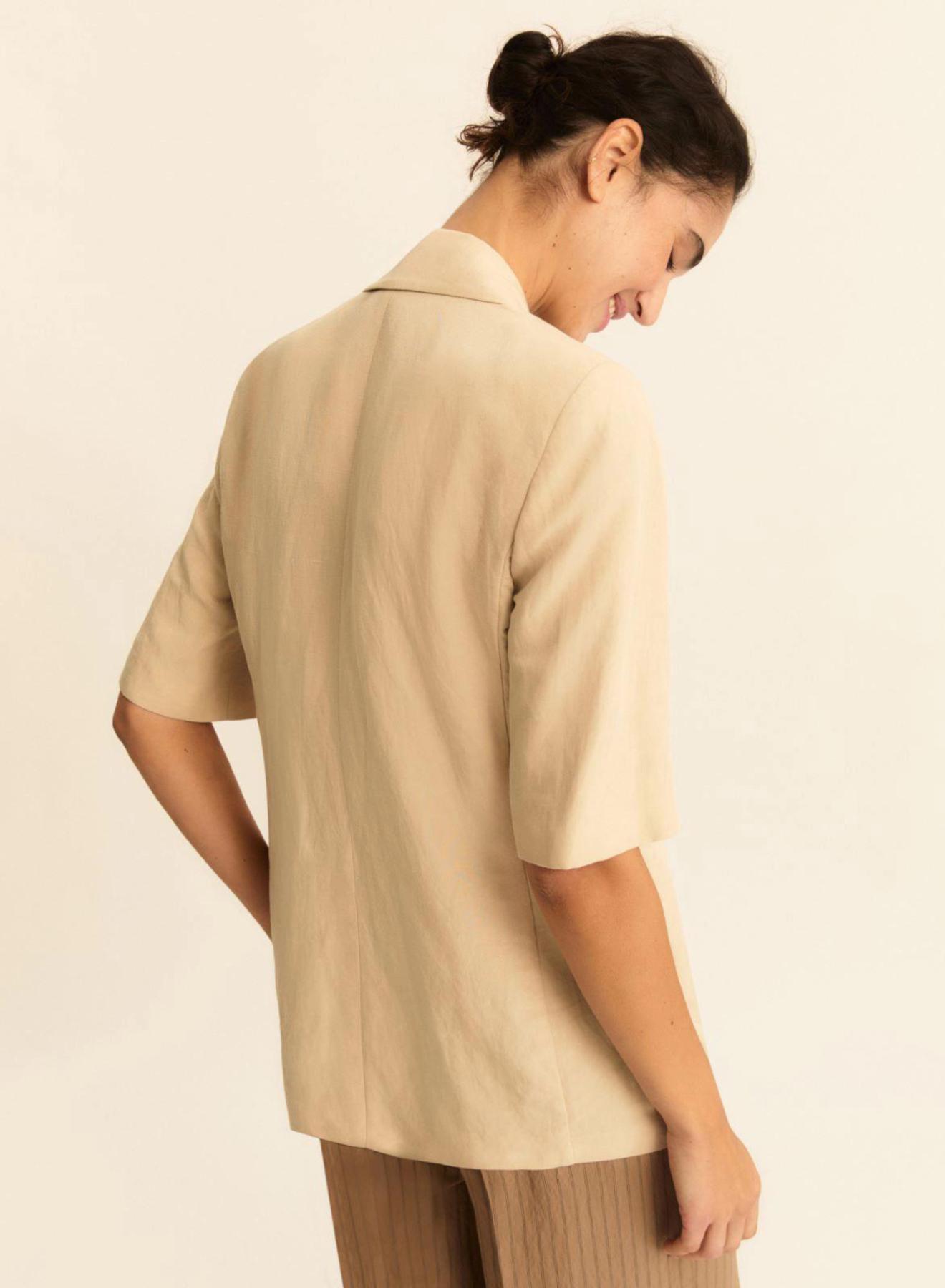 Μπεζ Σακάκι με κοντά μανίκια Emme Marella - 2