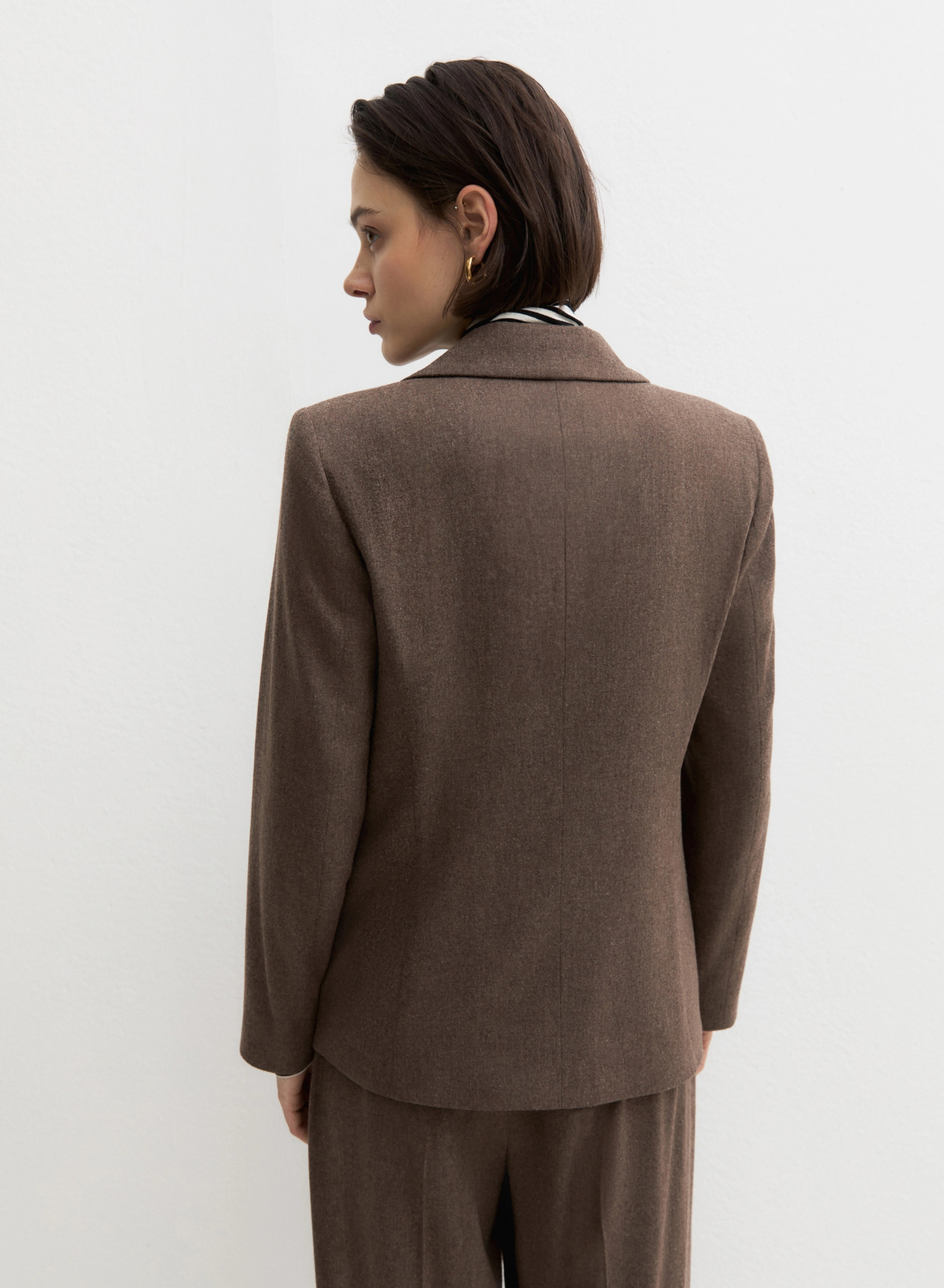 Taupe single buttoned Jacket Emme Marella - 4