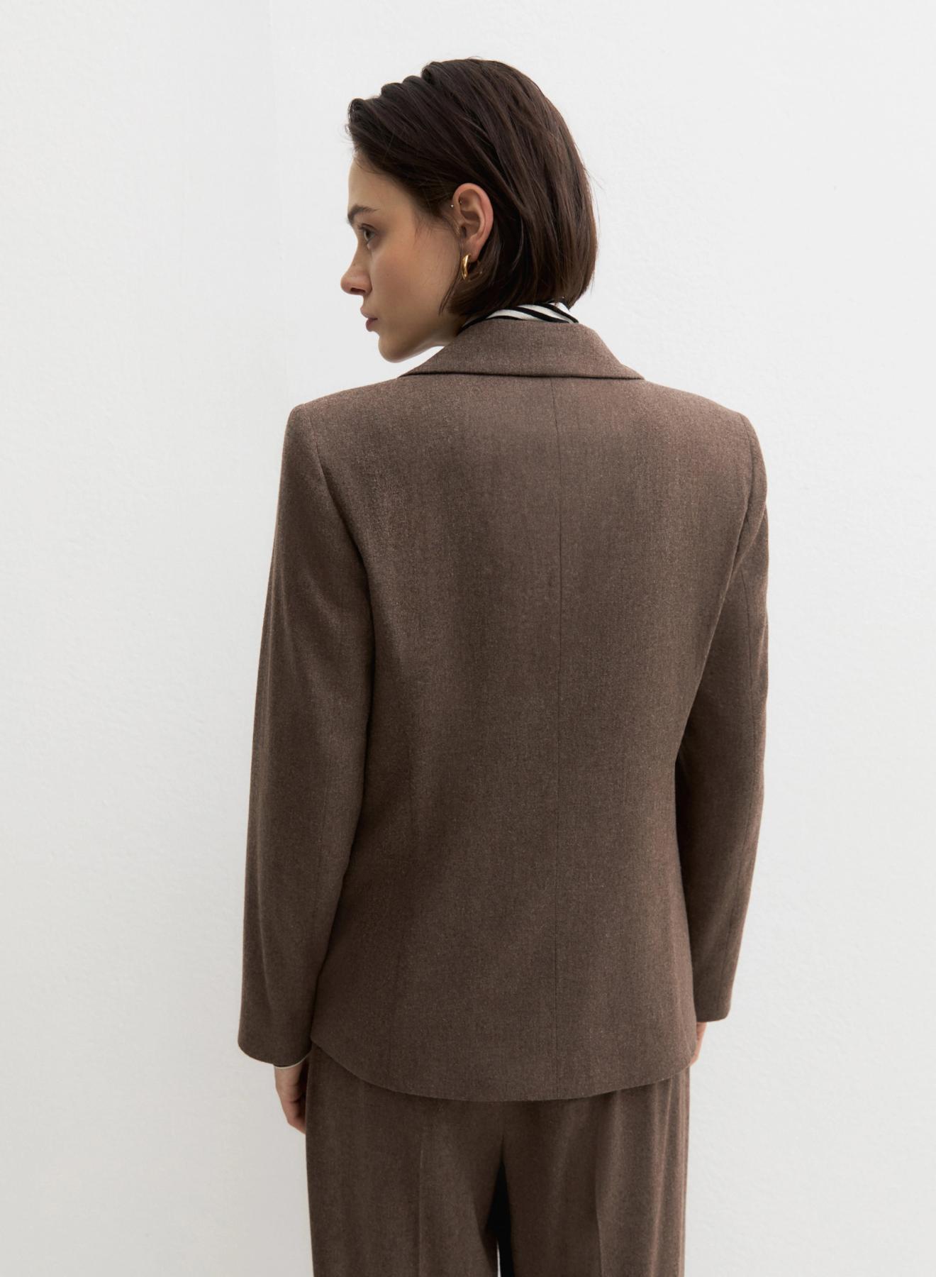 Taupe single buttoned Jacket Emme Marella - 5