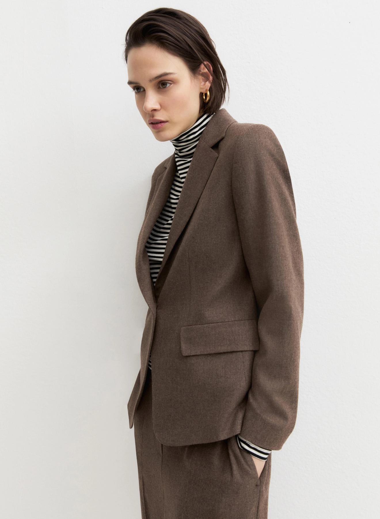Taupe single buttoned Jacket Emme Marella - 3