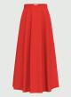 Πορτοκαλί λινή Φούστα με πιέτες και με λάστιχο στη μέση πίσω Emme Marella-5