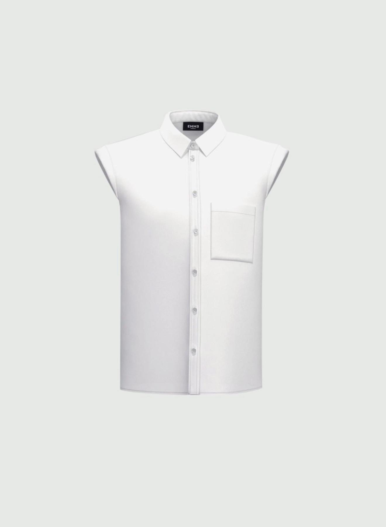 White cotton sleeveless Shirt Emme Marella - 4
