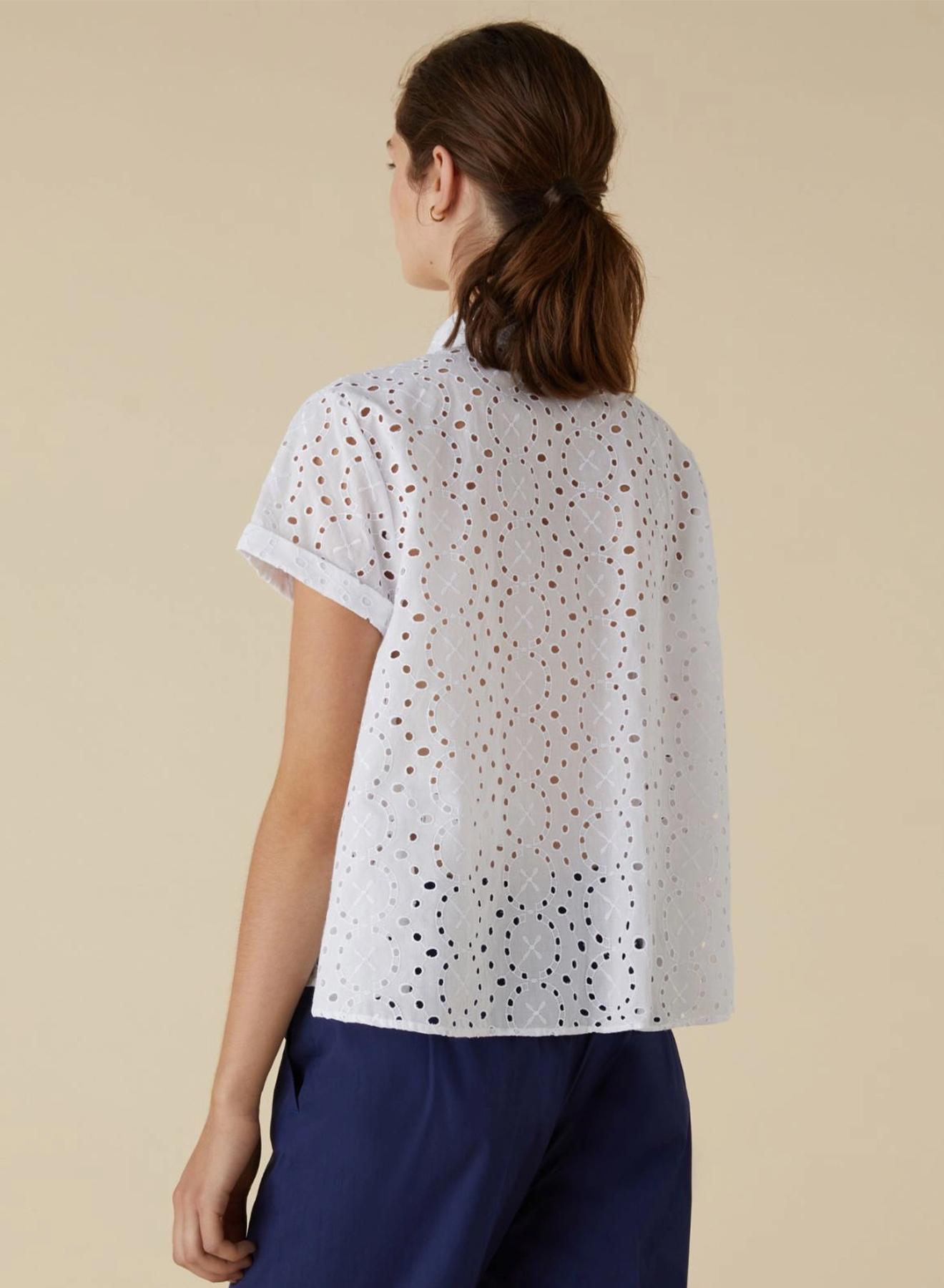 White cotton Shirt Broderie anglaise Emme Marella - 2