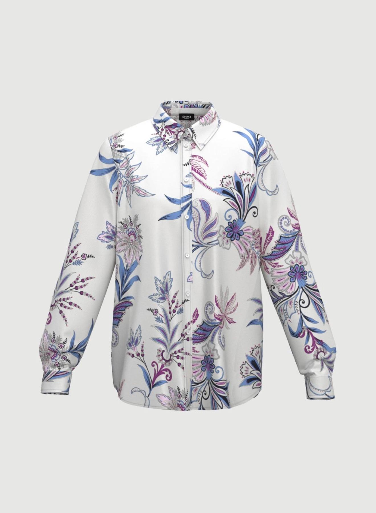 Cream floral twill Shirt Emme Marella - 5