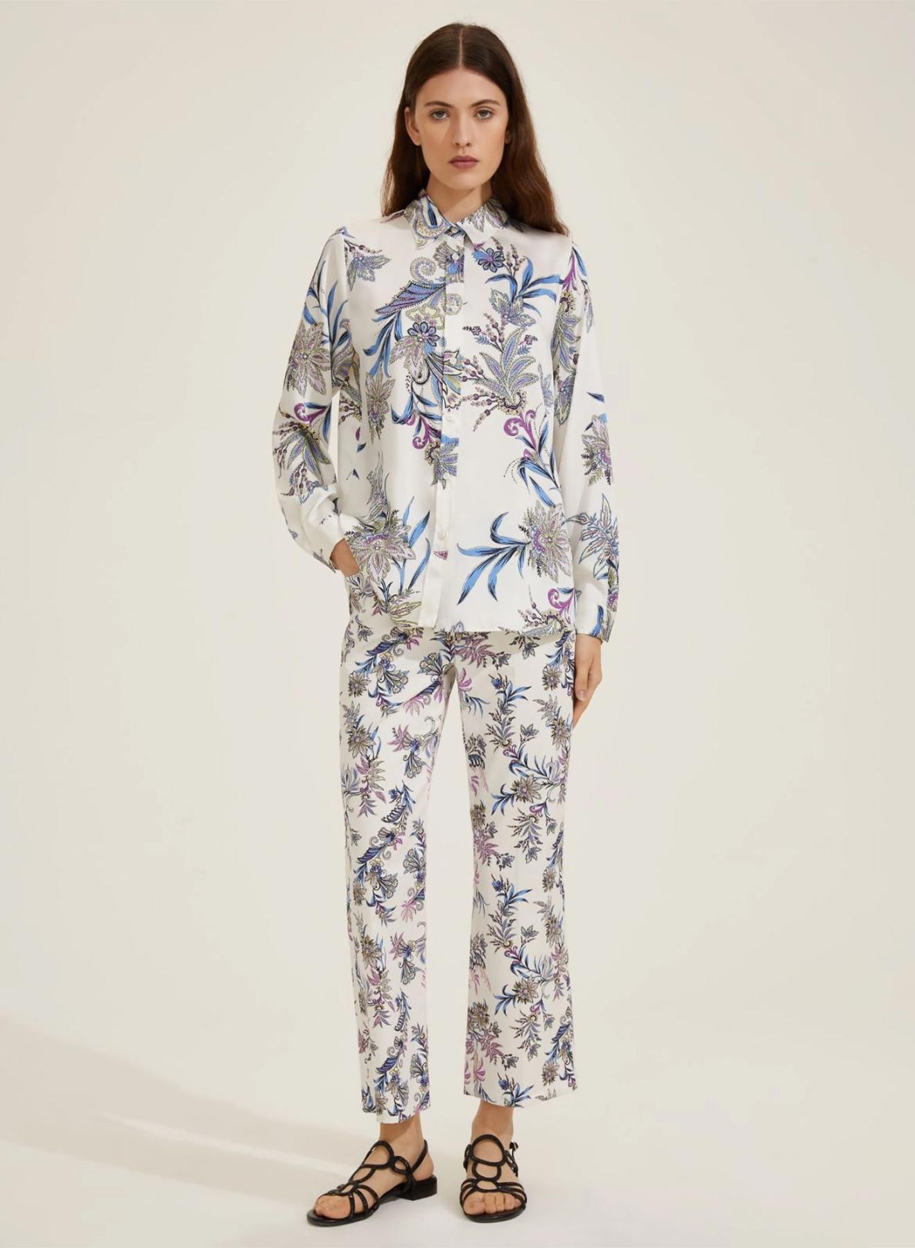 Cream floral twill Shirt Emme Marella - 1