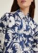 Copy of Navy Blue-Ecru patterned twill Shirt Emme Marella - 3